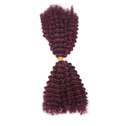 Ombre Honey Blonde Kinky Curly Human Hair Extensions | 50g Peruvian Crochet Bulk Hair (No Weft, Double Drawn)