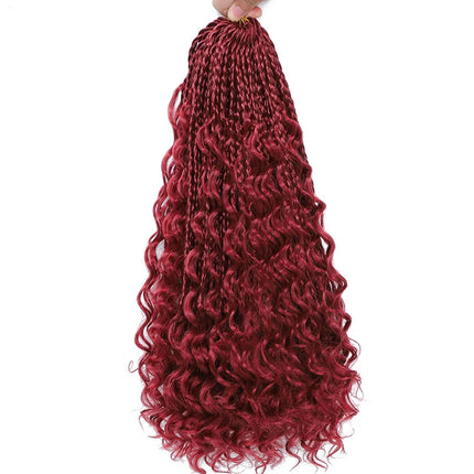 Ombre Goddess Box Braids Crochet Hair with Curly Ends | 14 Inch | 1-6 Packs