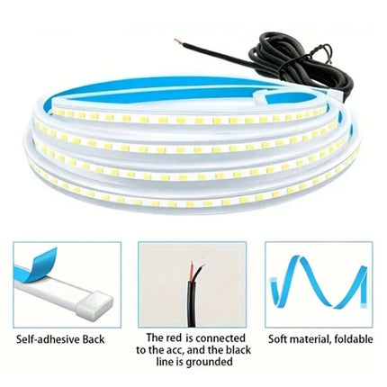 120CM LED Car Hood Atmosphere Light Strip Universal