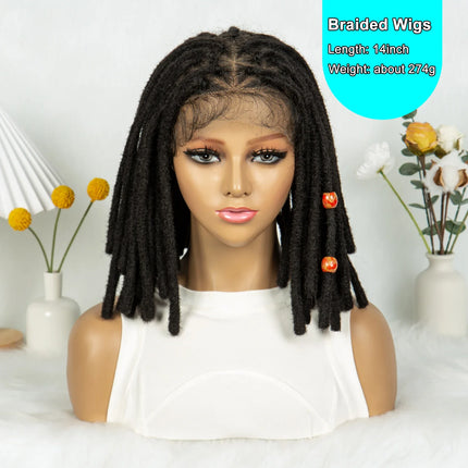 Short Locs Cornrow Braids Wig | Full Lace | Baby Hair | African Inspired
