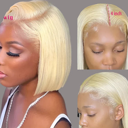613 Honey Blonde Bob Lace Front Human Hair Wigs 13x4 Remy Brazilian Straight Short Bob 10 14 Inch