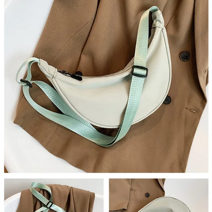 Solid Color Chest Bag for Women | Large Capacity Travel Crossbody & Half Moon Belt Bag (Ladies Daily Street Fanny Pack)