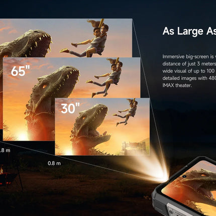Ulefone Armor 34 Pro 5G AI Rugged Phone 25500mAh Up to 32GB+512GB Built-in Projector 120Hz 6.95" NFC Smartphone