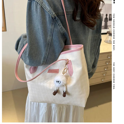 Retro Bag New Fashion Commuter Shoulder Bag | Large Capacity PU Leather Handbag (Casual Tote, Popular Gift, All Seasons)