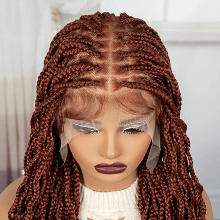 36" Long 613 Blonde Knotless Box Braids Wig | Full Lace Frontal Twist