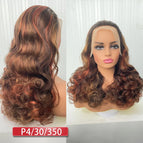 Brown & Dark Brown Highlights With Ginger | P4/30/350 / 8 Inches
