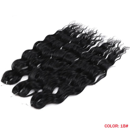 24" Orange Twist Crochet Hair | Synthetic Deep Wave Braiding Hair Extensions | Water Wave Hair | Heat Resistant Fiber | 60 Strands/Pack