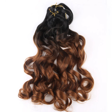 French Curly Crochet Braiding Hair - Ombre Spiral Curls - Pre-Stretched Synthetic Hair Extensions