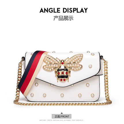 New Fashion Women's Bag Trend | Brand Pearl Bee Shoulder Bag & High Quality Temperament Ladies Crossbody Bag (Designer Luxury Handbag)