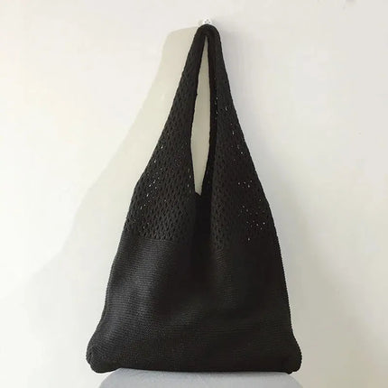 Large Capacity Retro Hollow Crochet Bag | Spacious Interior for Daily Essentials & Ideal for Grocery Shopping or Travel