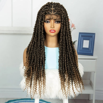 Burgundy Knotless Twist Dreadlocks Lace Front Wig | Crochet Braids | Full Lace | Black Women