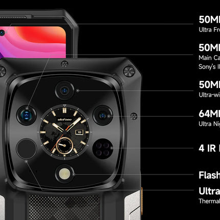 Ulefone Armor 28 Ultra 5G AI Thermal Imaging Rugged Phone Dimensity 9300+ 1TB ROM 32GB RAM Android Smartphone