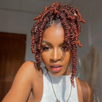 Bob Spring Twist Crochet Hair | Pre-Twisted Passion Twists | Pre-Looped Braids | 6-8 Inch | 20 Strands/Pack