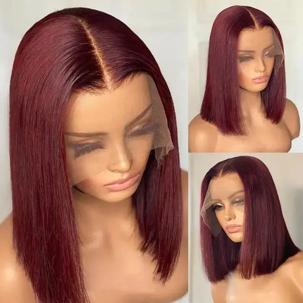 Natural Black Straight Short Bob Wig | 13x6x1 T-Part Lace Front Human Hair (180% Density, Wear & Go)