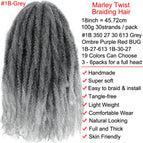1B-grey color / 18 Inch (45.72 cm) / 1 Pack (30 Strands)