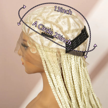 Boho Box Braided Wig with Curly Hair | Goddess Locs Accents | Full Lace Brown Braids Wig | Bohemian Box Braid Wig