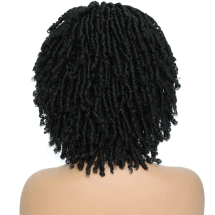 Soft Faux Locs Headband Wig - 6 Inch Ombre Dreadlock Wig for Black Women - Curly Braided Synthetic Wig with Headband - 1B, Burgundy, 27, 30, 613 Options