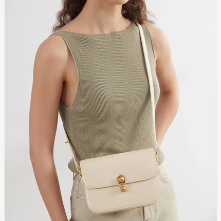 Women's Bag Luxury Brand | New Fashion Shoulder & Crossbody Square Bags (Designer Split Leather Tote Handbag with Lock)