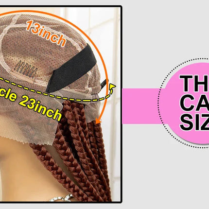 36" Big Knotless Box Braided Full Lace Wig | Cornrow Braiding Wig | Baby Hair | Synthetic Braids | For Women