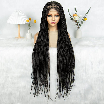 KIMA 38" Micro Twist Braided Wig | Transparent Double Full Lace