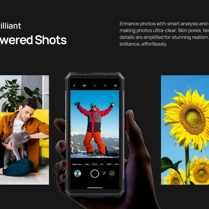 Ulefone Armor 34 Pro 5G AI Rugged Phone 25500mAh Up to 32GB+512GB Built-in Projector 120Hz 6.95" NFC Smartphone