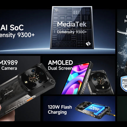 Ulefone Armor 28 Ultra 5G AI Rugged Phone 1TB ROM+32GB RAM Android Smartphone AMOLED 6.67" 10600mAh