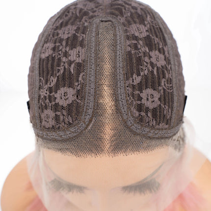 Ombre Pink & Blonde Bob Wig | Straight Human Hair T-Part Lace Front