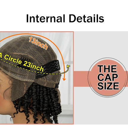 10" Natural Twist Braids Wig | Full Lace | Baby Hair | Short Braided Style