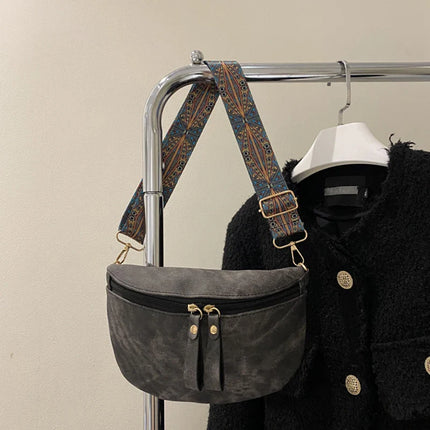 Stylish Hobo Solid Color Satchel | Luxury Designer Chest Bag & Women's PU Leather Waist Bags (Wide Strap Fashion Fanny Shoulder Pack)
