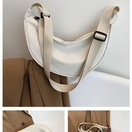 Solid Color Chest Bag for Women | Large Capacity Travel Crossbody & Half Moon Belt Bag (Ladies Daily Street Fanny Pack)