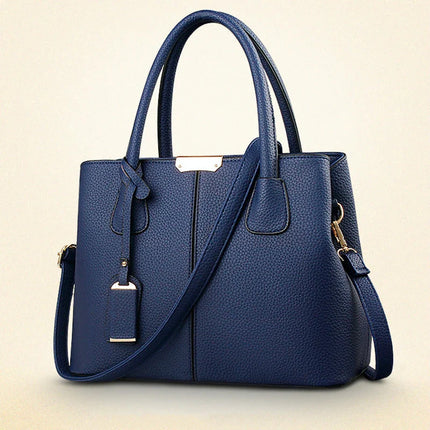 Ladies Large Tote Bag | New Fashion Women's PU Leather Square Shoulder & Crossbody Handbag (Bolsas Femininas Sac)