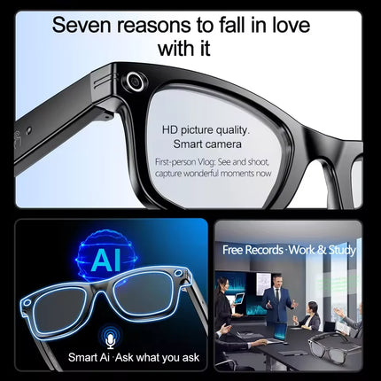 GUHUAVMI New 800W Camera AI Smart Glasses Color-Changing Translation Glasses Photo Video Recording Waterproof