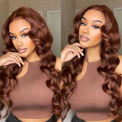 Short Bob Wig | Glueless 13x4 Lace Front Wig | Chocolate Brown Body Wave | Brazilian Remy Human Hair | Ready to Wear