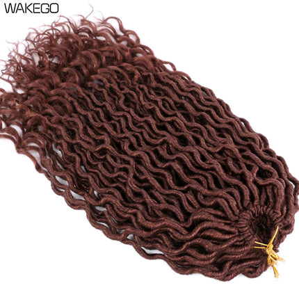 Goddess Faux Locs Crochet Hair | 18" Soft Curly Braids | Ombre Dreadlocks Extensions | 24 Strands/Pack