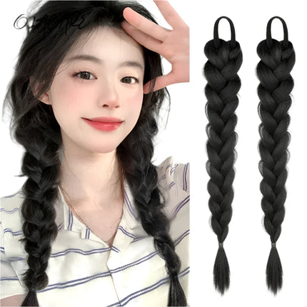Long Claw Clip-In Braid Ponytail Extension | Heat-Resistant Synthetic Hairpiece | Party & Daily Wear