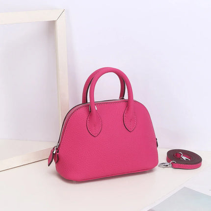Shell Bag Women's Messenger Bag | Cow Leather Simple Shoulder Bag & Fashion Ladies Classic Handbag (Small Mobile Phone Crossbody Bag)