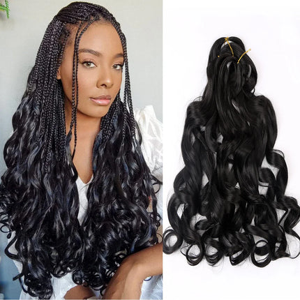 French Curly Crochet Braiding Hair - Ombre Spiral Curls - Pre-Stretched Synthetic Hair Extensions