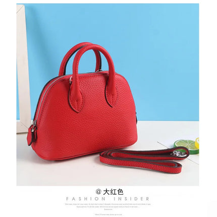 Shell Bag Women's Messenger Bag | Cow Leather Simple Shoulder Bag & Fashion Ladies Classic Handbag (Small Mobile Phone Crossbody Bag)