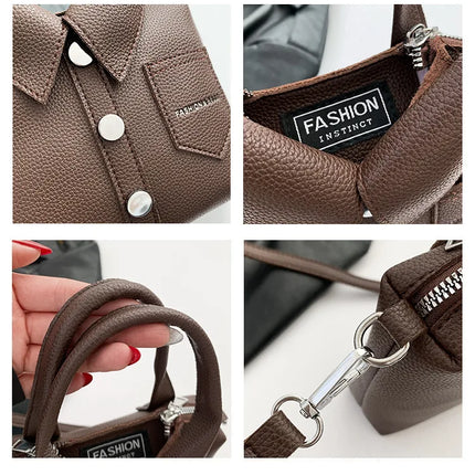 Square Compact Shoulder & Crossbody Bag | Unique Design High Quality Handbag for Women (Designer Style Bolso)
