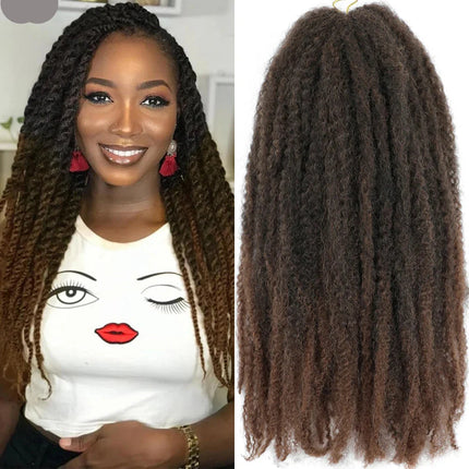 18" Marley Twist Braiding Hair | Crochet Braids | Afro Twist Kinky Hair Extensions | Ombre Colors | 30 Strands/Pack