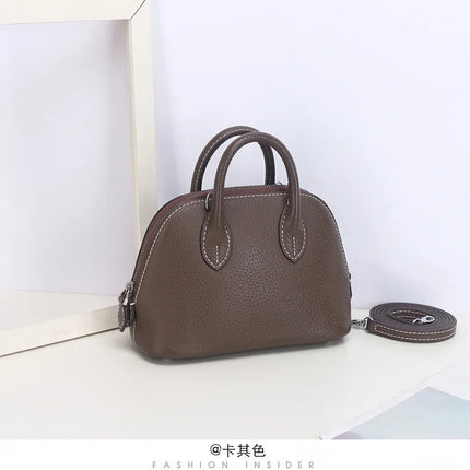 Shell Bag Women's Messenger Bag | Cow Leather Simple Shoulder Bag & Fashion Ladies Classic Handbag (Small Mobile Phone Crossbody Bag)