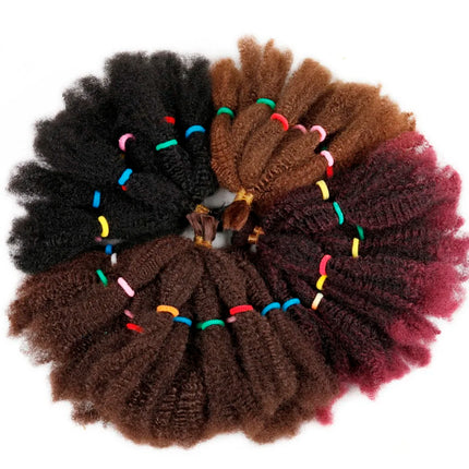 12" Frosted Afro Kinky Bulk Synthetic Hair for Crochet Braids | Short Curly Hair Extensions