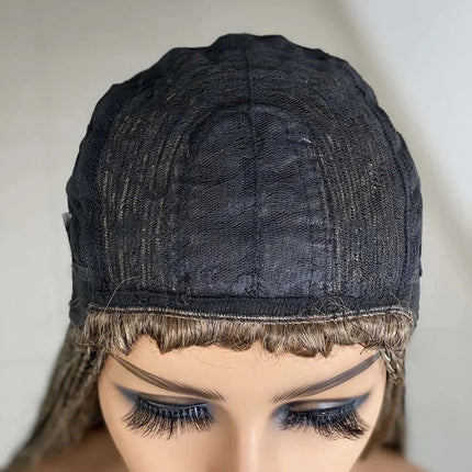 Ombre Box Braided Wig | Fake Scalp | 26"+ Long Straight Braids | Synthetic Braiding Hair | Cosplay & Daily Use