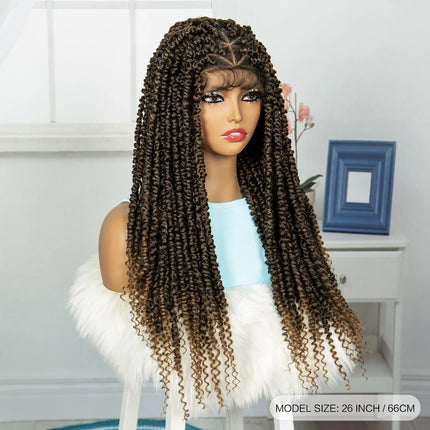 Burgundy Knotless Twist Dreadlocks Lace Front Wig | Crochet Braids | Full Lace | Black Women