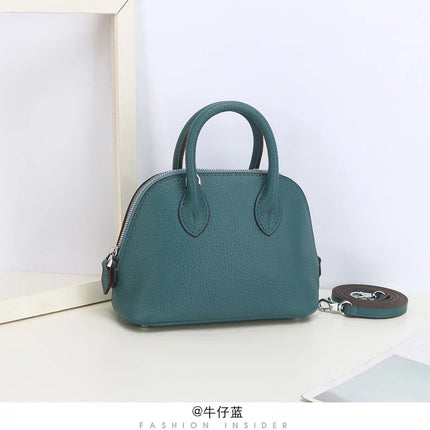 Shell Bag Women's Messenger Bag | Cow Leather Simple Shoulder Bag & Fashion Ladies Classic Handbag (Small Mobile Phone Crossbody Bag)