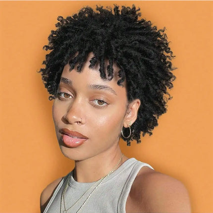 Short Afro Faux Dreads Wig | Heat Resistant Synthetic Braids | Unisex Wig for Black Women & Men