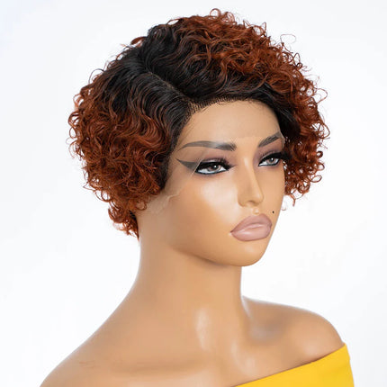 Natural Black Pixie Cut Wig | Short Curly Bob 13x1 Lace Front Human Hair (Pre-Plucked)