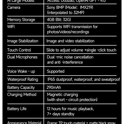 GUHUAVMI New 800W Camera AI Smart Glasses Color-Changing Translation Glasses Photo Video Recording Waterproof