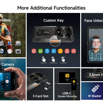Ulefone Armor 28 Ultra 5G AI Thermal Imaging Rugged Phone Dimensity 9300+ 1TB ROM 32GB RAM Android Smartphone