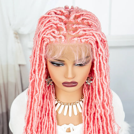 Red Box Braids Full Lace Wig | 36 Inches | Crochet Braids | Knotless | Kanekalon